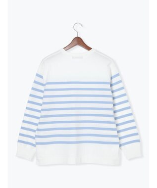 Te chichi ボーダーボックスシルエットプルオーバー サックスブルー