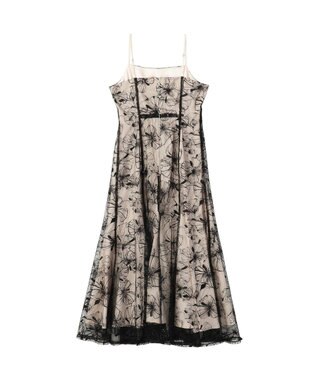 YECCA VECCA 【2点SET】フラワー柄スパンコール刺繍ドレス Ivory