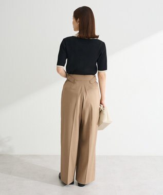 Green Parks 配色ニットポロ Black