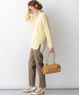 23区 L 【先行予約】コットンギマムリネ チュニック ニット イエロー系