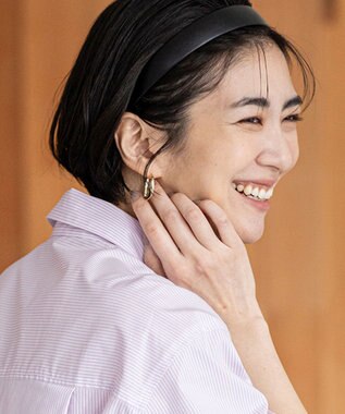 ANY 【WEB限定】メタルフープモチーフピアス(両耳用) ライトゴールド