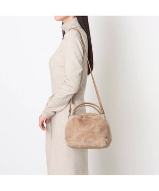 UNBILLION カシュカシュ cachecache / ミンク風エコファー2wayボックストート