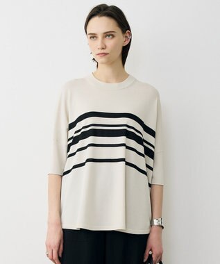  【先行予約】VIS/NYハイゲージランダムボーダー 半袖ニット