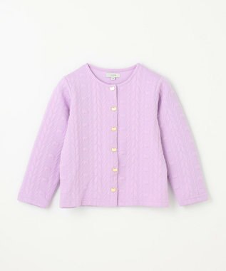 ANY KIDS ふくれジャガードカーディガン ラベンダー