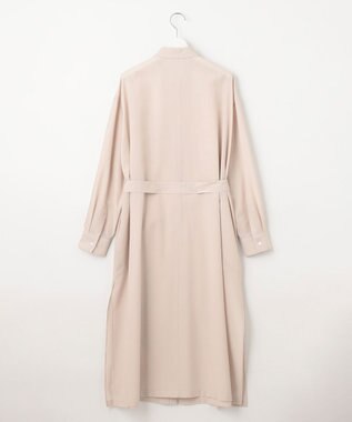 23区 L 【洗える】シアーマットクロス ロング シャツ ベージュ系