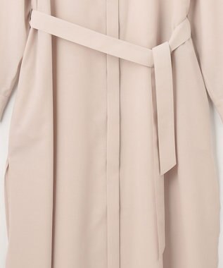 23区 【洗える】シアーマットクロス ロング シャツ ベージュ系