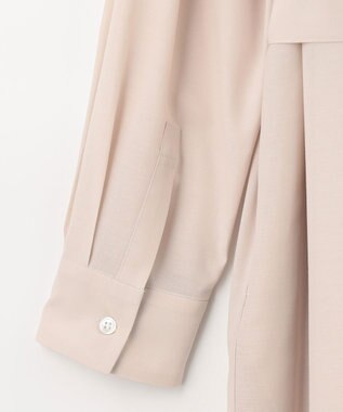 23区 【洗える】シアーマットクロス ロング シャツ ベージュ系