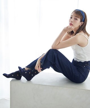 Tiaclasse トレリス＋カラーフラワーソックス ネイビー