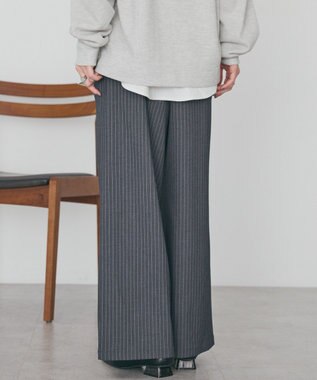 AMERICAN HOLIC 【イージーケア】ベイカーリラックスパンツ Stripe Gray