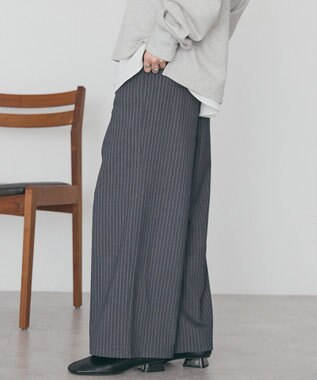 AMERICAN HOLIC 【イージーケア】ベイカーリラックスパンツ Stripe Gray