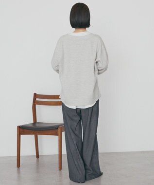 AMERICAN HOLIC 【イージーケア】ベイカーリラックスパンツ Stripe Gray