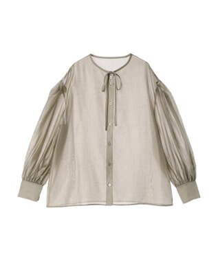 Green Parks AnriettMusee シアーボリュームスリーブブラウス Beige