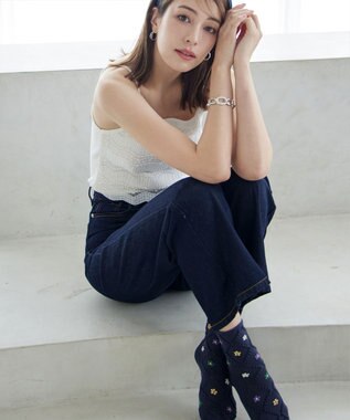 Tiaclasse トレリス＋カラーフラワーソックス ネイビー