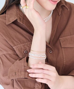 Phoebe レイヤードバロックパールマンテルブレスレット　ゴールド ゴールド