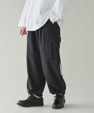 WEGO 【ユニセックス着用ITEM】トロミカーゴスラックス ブラック