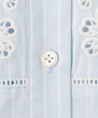 自由区 L エンブロイダリーブロード ワンピース サックス×オフ