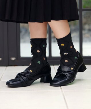 Tiaclasse トレリス＋カラーフラワーソックス ブラック