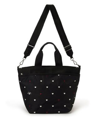 LeSportsac BUCKET TOTE/レッド/ホワイトハートEMB レッド/ホワイトハートEMB