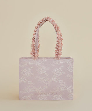 Maison de FLEUR レースフリルハンドルスクエアトートMバッグ