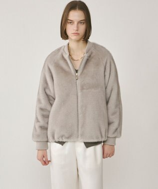 GRACE CONTINENTAL フェイクミンクファーブルゾン グレー
