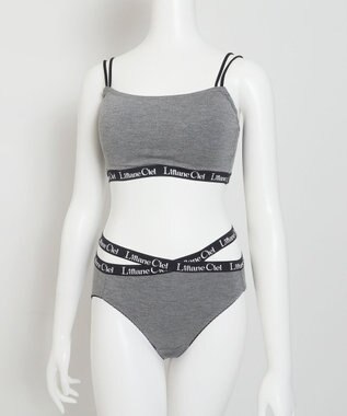 WEGO 【ブラトップ＆ショーツセット】Liliane　Ciel　ロゴテープ グレー