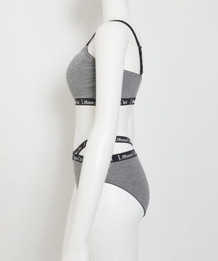WEGO 【ブラトップ＆ショーツセット】Liliane　Ciel　ロゴテープ グレー