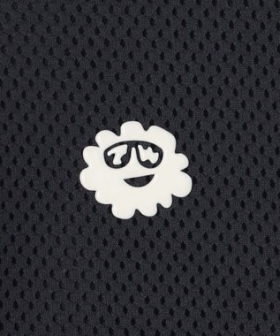 PW CIRCULUS 【WOMEN】【2SET/吸汗速乾/消臭/ストレッチ】ドルマンスリーブメッシュ シャツ + モックネックインナー ブラック系