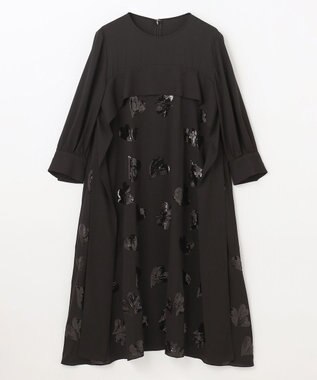 GRACE CONTINENTAL ハートスパンコールワンピース ブラック