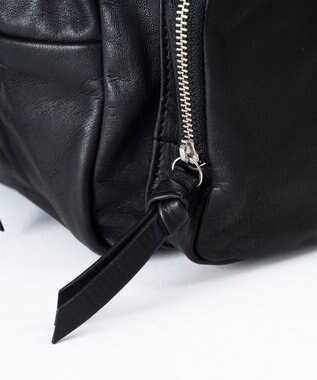 FOLNA RD ソフトレザーフロントポケットボストンバッグ ブラック