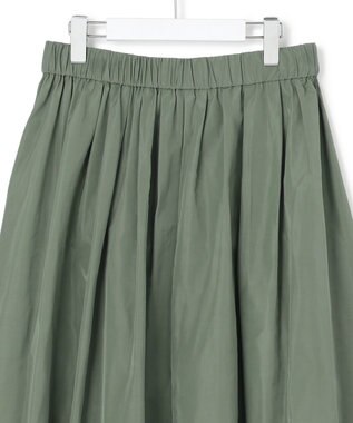 ICB L エステルメモリータフタ ピンタックスカート スモークグリーン系