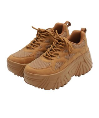 WEGO 【SMLサイズ展開】ボリュームスニーカー キャメル