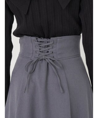earth music&ecology バックレースアップスカート Gray