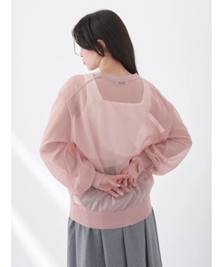 earth music&ecology ファンシーラメＶネックカーディガン Light Pink