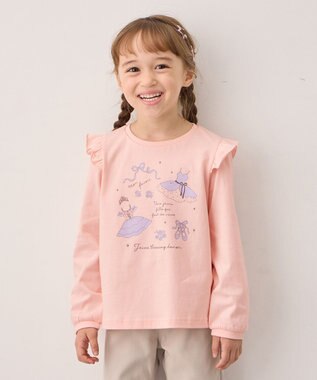 ANY KIDS 【WEB限定】7days プリント 長袖Tシャツ ピンク×バレエ