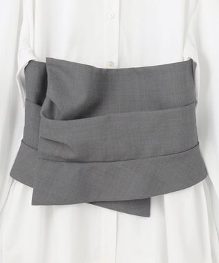 #Newans ビスチェレイヤーシャツ ホワイト×ライトグレー