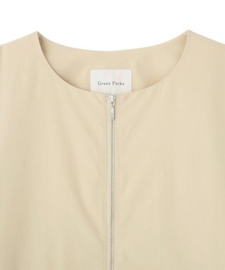 Green Parks ノーカラーペプラムブルゾン Beige
