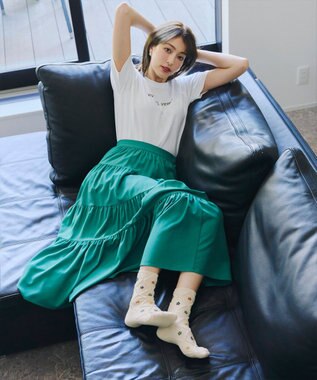 Tiaclasse トレリス＋カラーフラワーソックス オフホワイト