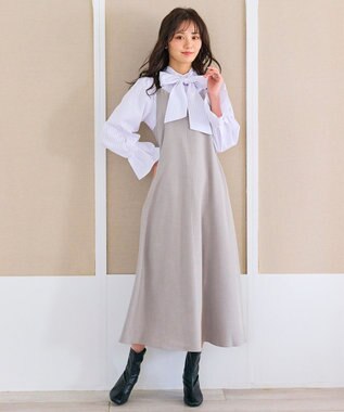 Feroux ダブルストラップキャミ ドレス ライトグレー系