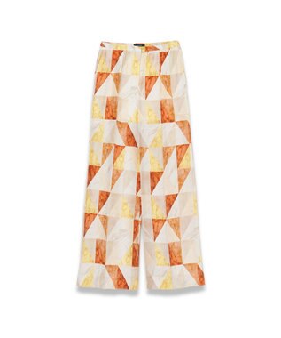 JOSEPH マーブルプリント　シルクトラウザーズ Sun down combo