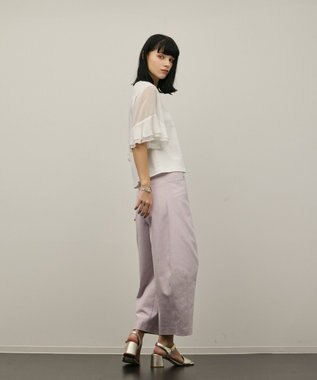 GRACE CONTINENTAL シフォンスリーブカットトップ ホワイト