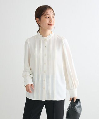 Green Parks ・ＥＬＥＮＣＡＲＥ　ＤＵＥ　ピンタックブラウス Off White