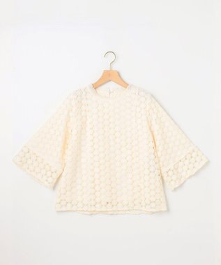 組曲 S 【WEB限定】フラワーレース袖フレア ブラウス アイボリー系