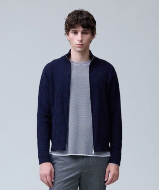 J.PRESS MEN 温かさと軽さの快適素材【ストレッチ / イージーケア】【FLEX YARN】リンクスフルジップ  ニットカーディガン