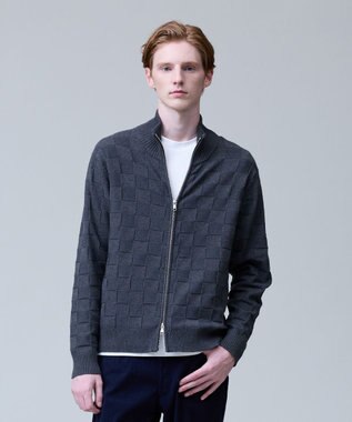 J.PRESS MEN 温かさと軽さの快適素材【ストレッチ / イージーケア】【FLEX YARN】リンクスフルジップ  ニットカーディガン