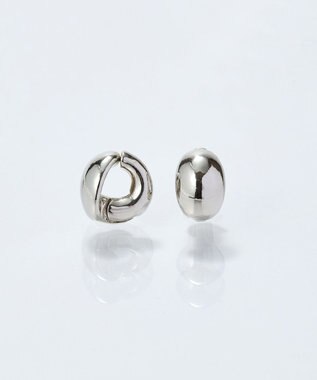 Phoebe 【ピアス見えシリーズ/金属アレルギー対応】オーバルフープスナップイヤリング　シルバー