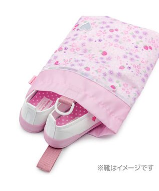 Mother garden マザーガーデン 野いちご シューズバッグ 《小花いちご柄》 小花いちご柄
