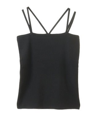 earth music&ecology ＳＥＴ２点クロスニット＋キャミソール Black