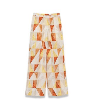 JOSEPH マーブルプリント　シルクトラウザーズ Sun down combo