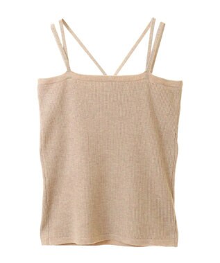 earth music&ecology ＳＥＴ２点クロスニット＋キャミソール Beige