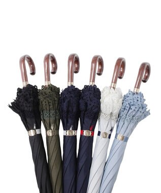 MOONBAT 【遮光/晴雨兼用日傘】POLO RALPH LAUREN(ポロ ラルフローレン) エンブフリル 長傘 遮熱 UV ディープブルー（EC限定色）